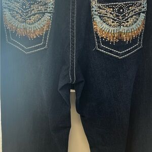 Elegant Embroidered Boot Cut Jeans